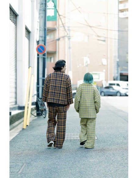 Check pants(yellow x grey)