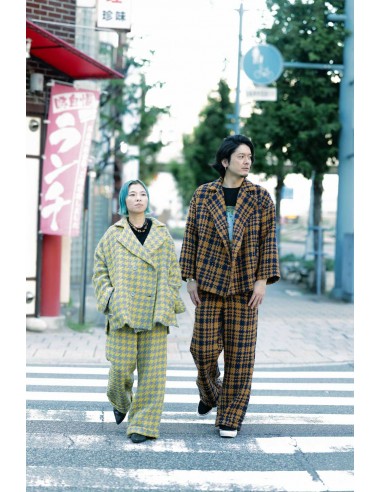 Check pants(yellow x grey)