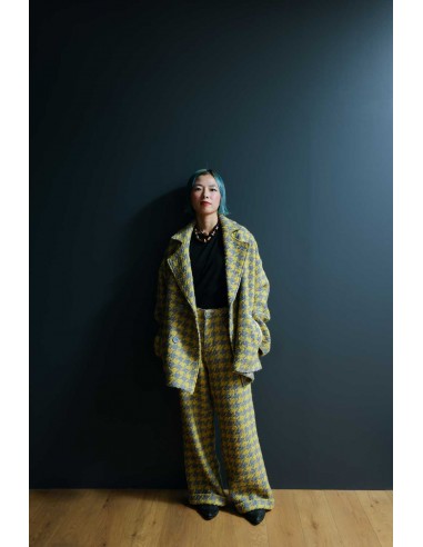 Check pants(yellow x grey)