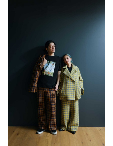 Check pants(yellow x grey) F