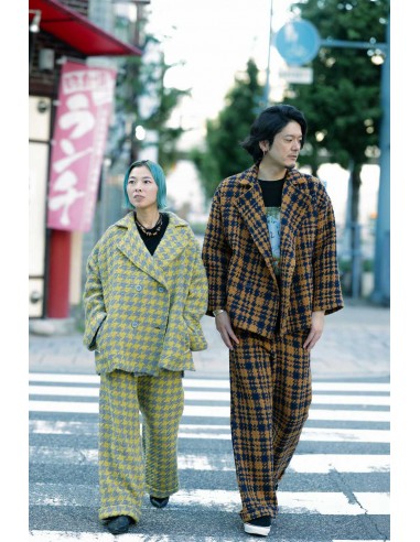 Check pants(yellow x grey) F