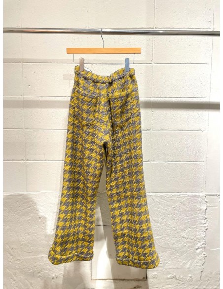 Check pants(yellow x grey)