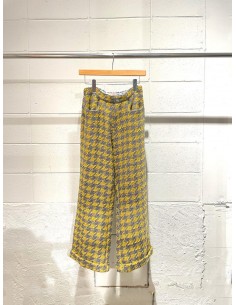 Check pants(yellow x grey) 2