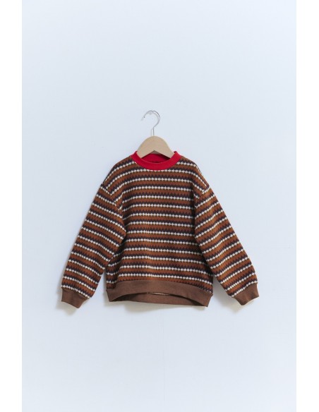 Berg knit tops(brown motif)