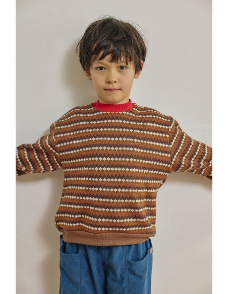 Berg knit tops(brown motif)