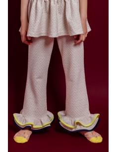 Frill pants (white grey)