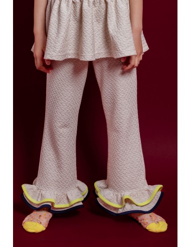 Frill pants (white grey)