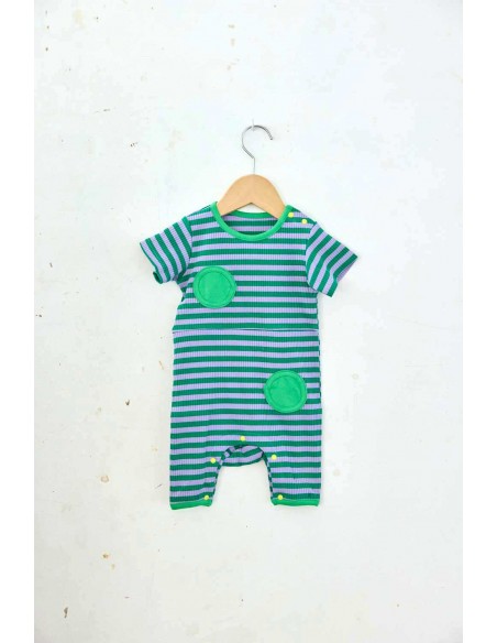Dots baby body(green boder)