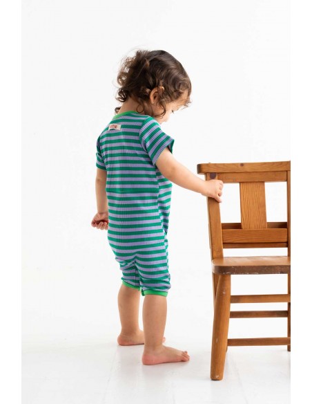 Dots baby body(green boder)