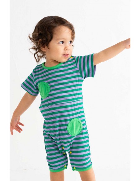 Dots baby body(green boder)